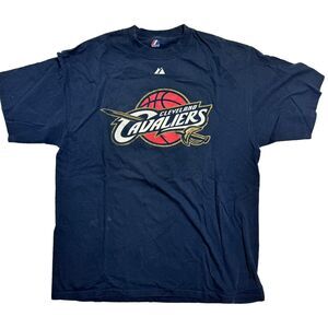 Cleveland Cavaliers NBA LeBron James #23 Navy Blue Casual T-Shirt VTG Basketball